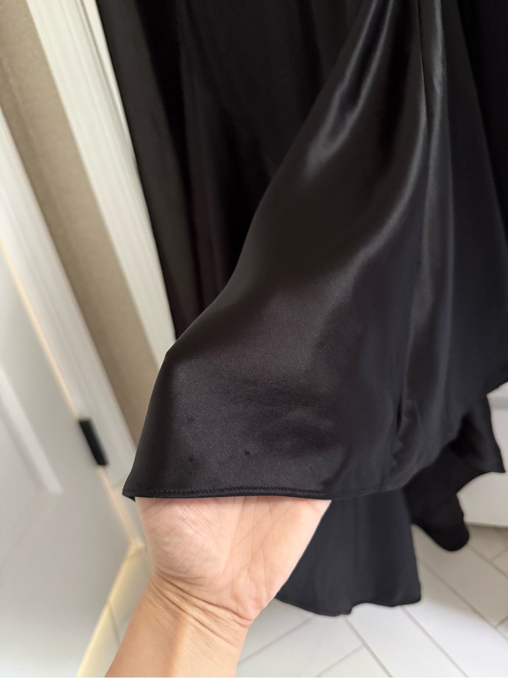 Retrofete Julia Boat Neck Open Back Cape Satin Maxi Dress Black NEW with tags - Picture 7 of 10